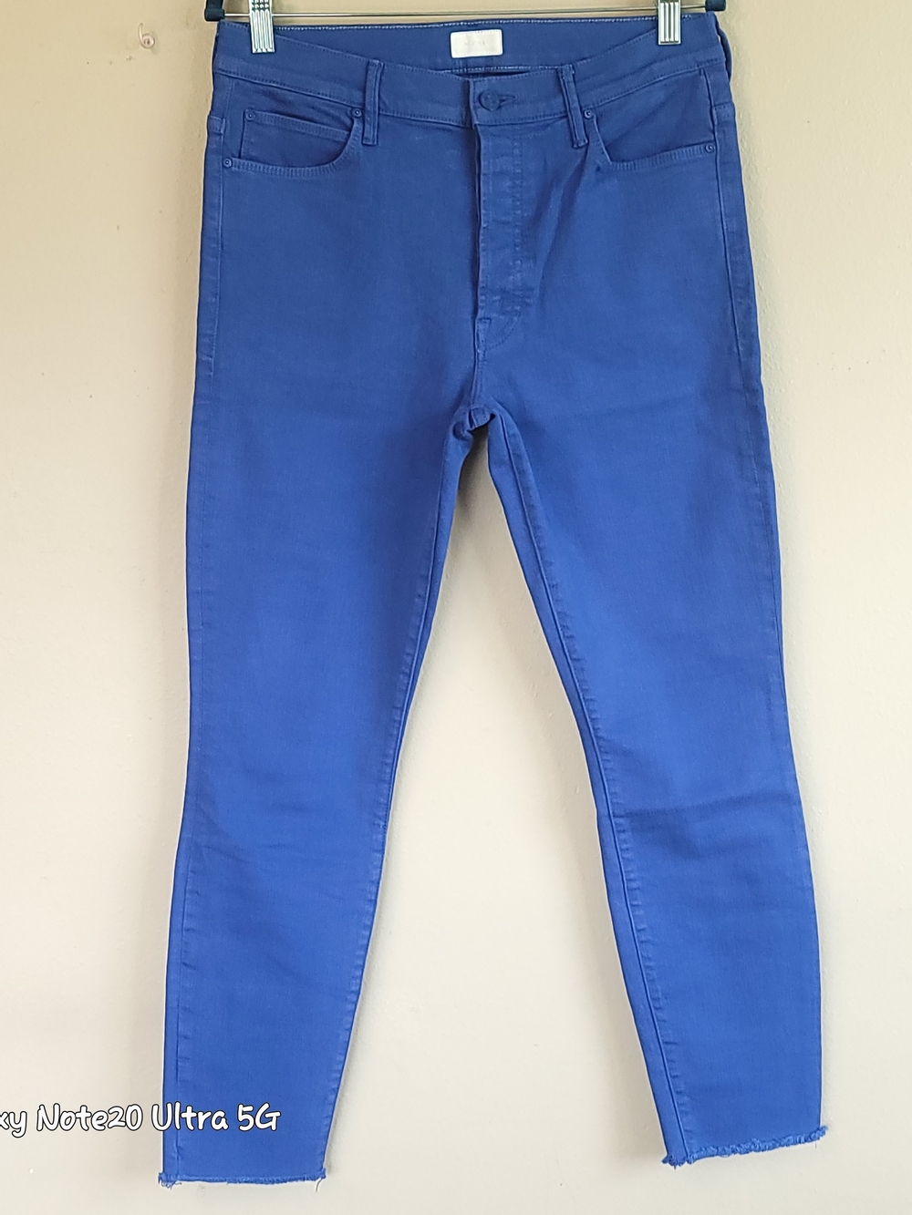 MOTHER The Stunner Ankle Fray Jeans 30 Play Date Blue EUC